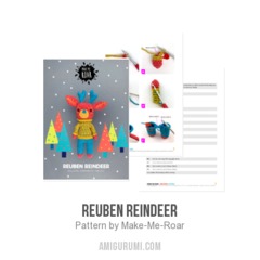 Reuben reindeer amigurumi pattern by Make Me Roar
