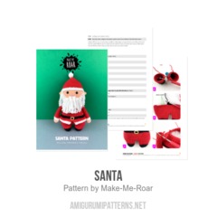 Santa amigurumi pattern by Make Me Roar