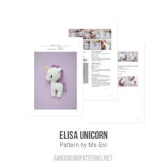 Elisa unicorn amigurumi pattern by Ms. Eni