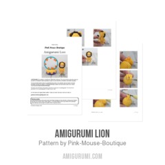 Amigurumi Lion amigurumi pattern by Pink Mouse Boutique