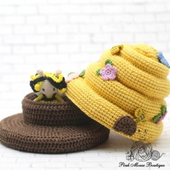 Miss Bumble Bee and Her Beehive amigurumi pattern by Pink Mouse Boutique