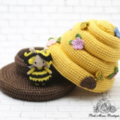 Miss Bumble Bee and Her Beehive amigurumi pattern by Pink Mouse Boutique