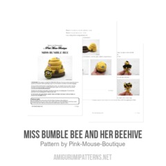 Miss Bumble Bee and Her Beehive amigurumi pattern by Pink Mouse Boutique