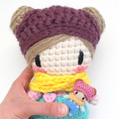 Penny and Her Pencil Backpack amigurumi by Pink Mouse Boutique