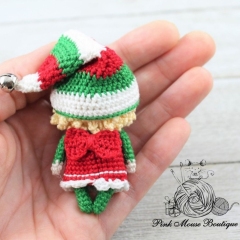 Tinsel, the Little Christmas Elf amigurumi pattern by Pink Mouse Boutique