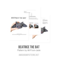 Beatrice the Bat amigurumi pattern by All From Jade