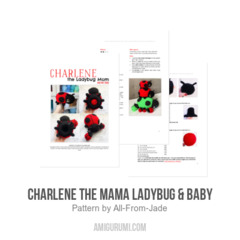 Charlene the Mama Ladybug & baby amigurumi pattern by All From Jade