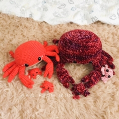 Charlotte the Crab Mom & her babies amigurumi pattern by All From Jade