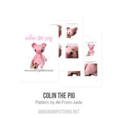Colin the Pig amigurumi pattern by All From Jade