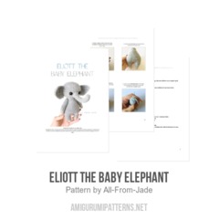 Eliott the Baby Elephant amigurumi pattern by All From Jade