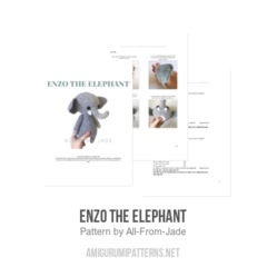 Enzo the Elephant amigurumi pattern by All From Jade