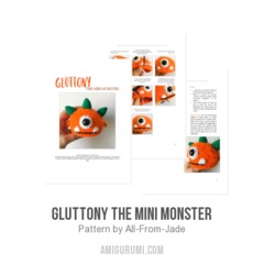 Gluttony the Mini Monster amigurumi pattern by All From Jade