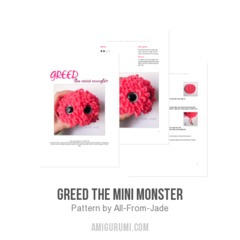 Greed the Mini Monster amigurumi pattern by All From Jade