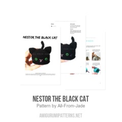 Nestor the Black Cat amigurumi pattern by All From Jade