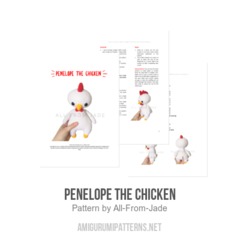 Penelope the Chicken amigurumi pattern by All From Jade