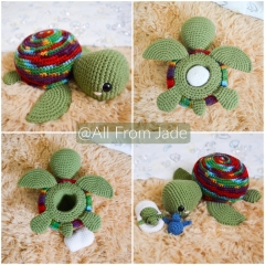 Tara the Turtle Mom and her Babies amigurumi by All From Jade