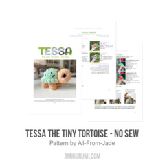 Tessa the Tiny Tortoise - No sew amigurumi pattern by All From Jade