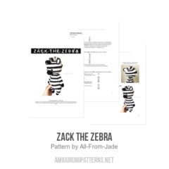 Zack the Zebra amigurumi pattern by All From Jade