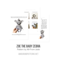 Zoe the Baby Zebra amigurumi pattern by All From Jade