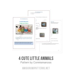 4 Cute little animals amigurumi pattern by Conmismanoss