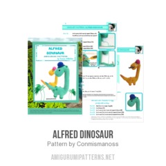 Alfred Dinosaur amigurumi pattern by Conmismanoss