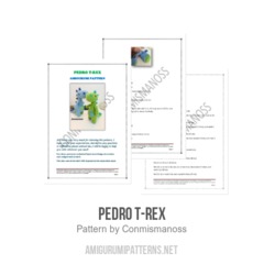 Pedro T-rex amigurumi pattern by Conmismanoss
