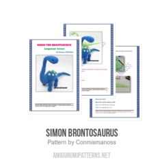 Simon Brontosaurus amigurumi pattern by Conmismanoss