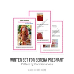Winter set for Serena pregnant amigurumi pattern by Conmismanoss