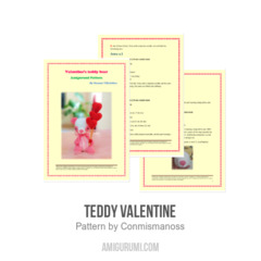 teddy Valentine amigurumi pattern by Conmismanoss