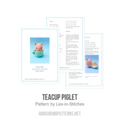 Teacup Piglet amigurumi pattern by Lex in Stitches