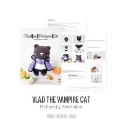 Vlad The Vampire Cat amigurumi pattern by Eweknitss