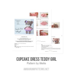 Cupcake dress teddy girl amigurumi pattern by lilleliis