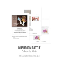 Mushroom rattle amigurumi pattern by lilleliis