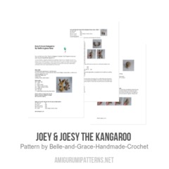 Joey & Joesy the Kangaroo  amigurumi pattern by Belle and Grace Handmade Crochet