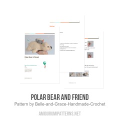 Polar bear and friend amigurumi pattern by Belle and Grace Handmade Crochet