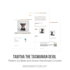 Tabitha the Tasmanian Devil  amigurumi pattern by Belle and Grace Handmade Crochet
