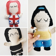 90s Popstars - Ginger, Baby, Sporty, Scary and Posh amigurumi pattern by Cara Engwerda