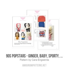 90s Popstars - Ginger, Baby, Sporty, Scary and Posh amigurumi pattern by Cara Engwerda