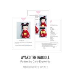 Ayako the Ragdoll amigurumi pattern by Cara Engwerda