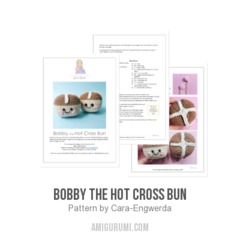 Bobby the Hot Cross Bun amigurumi pattern by Cara Engwerda