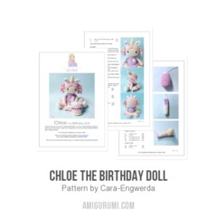 Chloe the Birthday Doll amigurumi pattern by Cara Engwerda