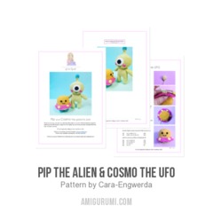 Pip the Alien & Cosmo the UFO amigurumi pattern by Cara Engwerda