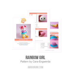 Rainbow Girl amigurumi pattern by Cara Engwerda