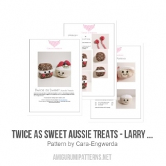 Twice as Sweet Aussie Treats - Larry the Lamington and Pam the Pavlova amigurumi pattern by Cara Engwerda