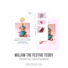 Willow the Festive Teddy amigurumi pattern by Cara Engwerda