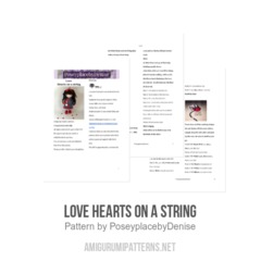 Love hearts on a string amigurumi pattern by PoseyplacebyDenise