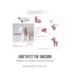 Amethyst the Unicorn amigurumi pattern by Smiley Crochet Things