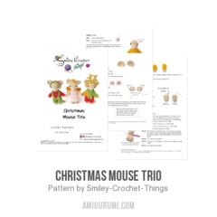 Christmas Mouse Trio amigurumi pattern by Smiley Crochet Things