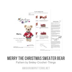 Merry the Christmas Sweater Bear amigurumi pattern by Smiley Crochet Things