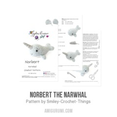 Norbert the Narwhal amigurumi pattern by Smiley Crochet Things